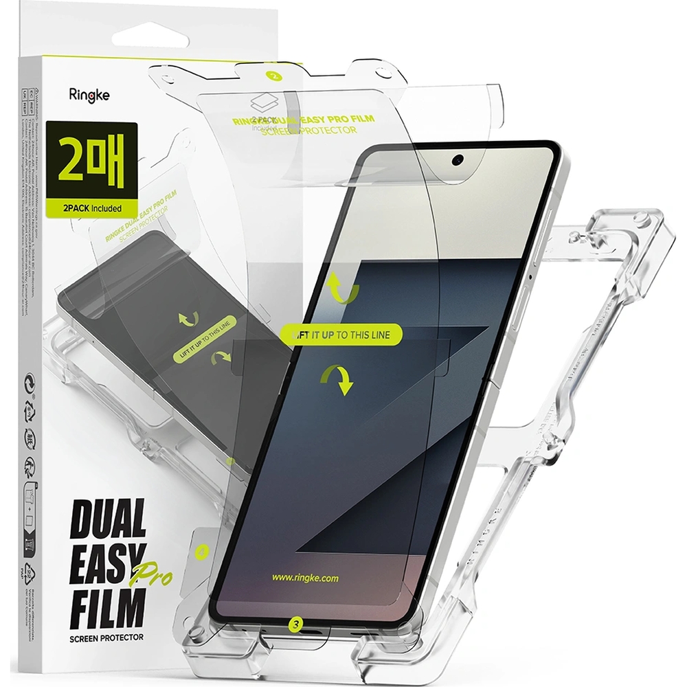 Ringke Dual Easy Film Pro 2-pack, ochrona ekranu, folia samoregenerująca, aplikacja bez narzędzi, bezpieczny smartfon, [kolor-nazwa]